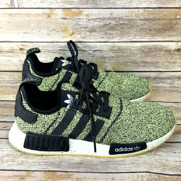 Adidas Mens NMD R1 Boost Disruptive Noise Yellow Black Running Walking Shoes 10 main image 9